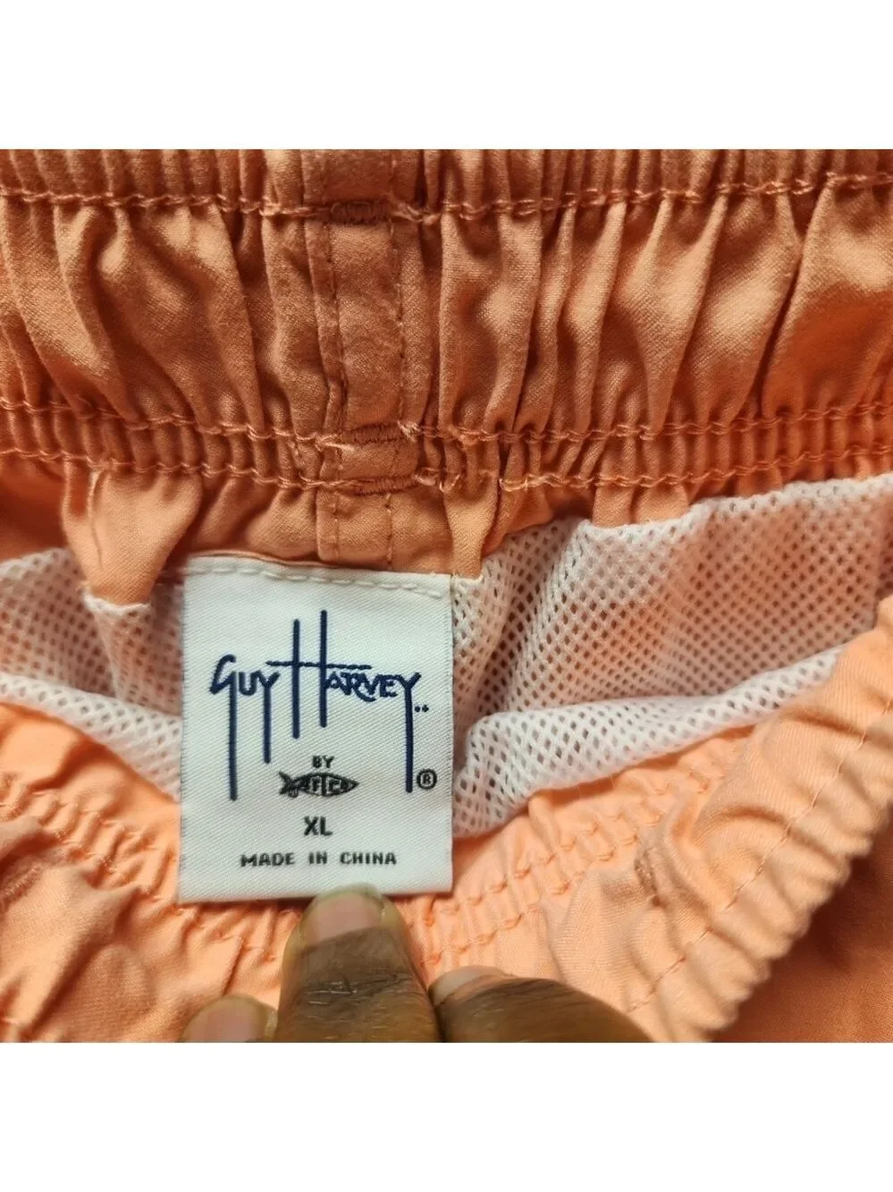 Guy Harvey x aftco Mesh Lined Peach Swim Trunks Sz. XL Preppy